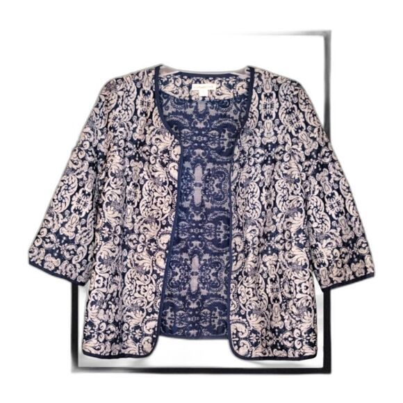 ColdWater Creek Tapestry Open Front Jacket - Picture 2 of 6